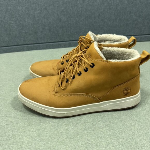 Mens Timberland DAVIS SQUARE Warm Fur Lined Chukka Size 11.5 A2G6G  Wheat Nubuck - Picture 1 of 9